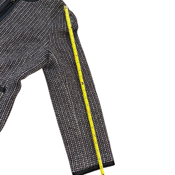 Banana Republic Black Tweed Faux Leather Trim Jacket Women’s 12 Old Money Preppy - Picture 12 of 14